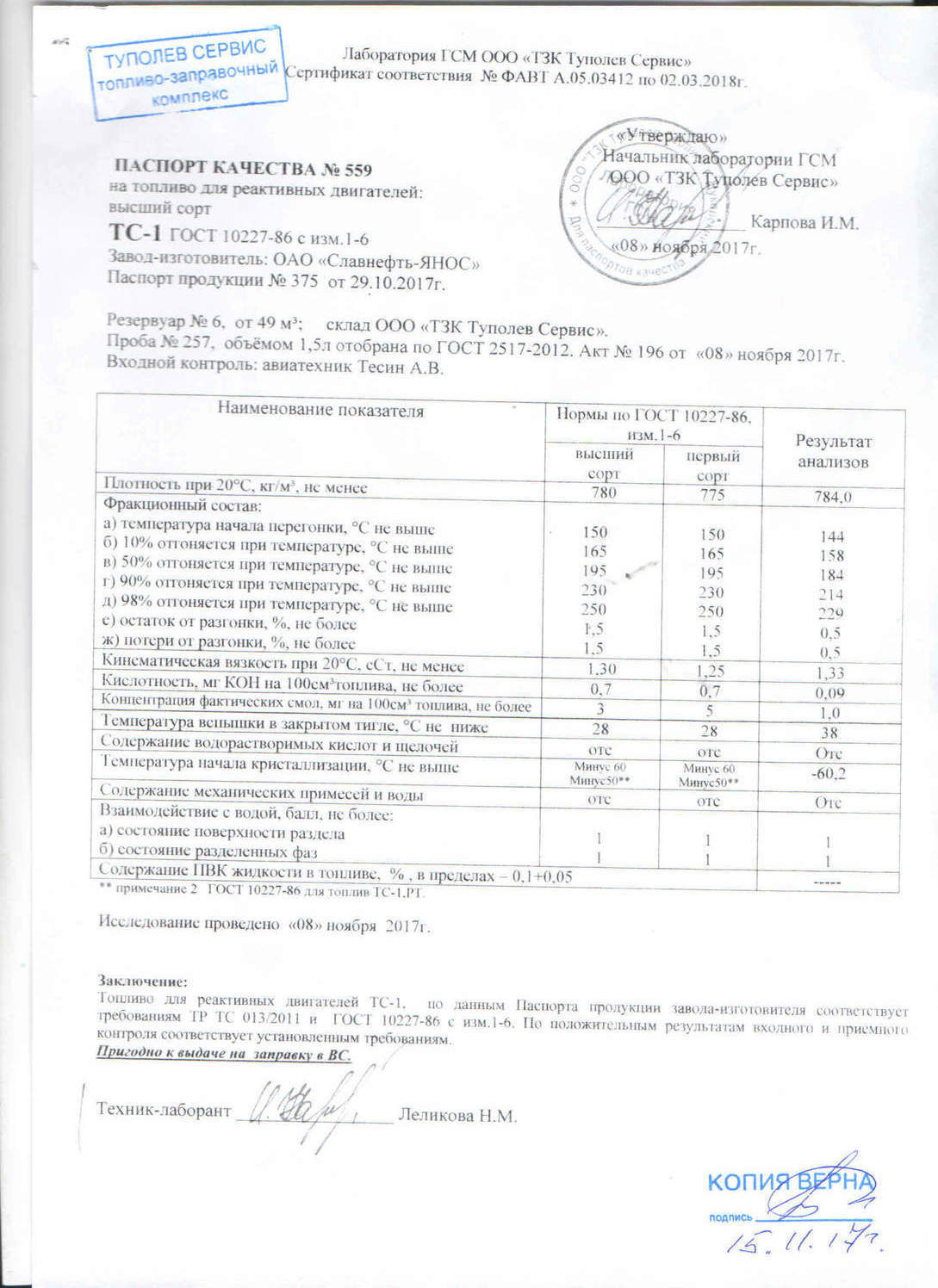 Паспорт Качества Фото
